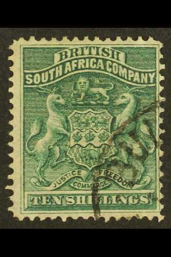 1892-93  10s Deep Green, SG 9, With Part Papermaker's Watermark, Very Fine Used. For More Images, Please Visit Http://ww - Other & Unclassified