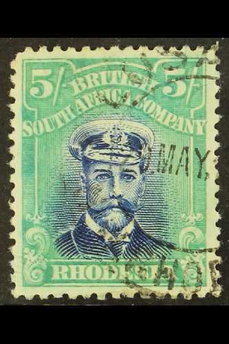 1922  5s Bright Ultramarine And Emerald Admiral New Printing Head Die III, Perf 14, SG 306, Very Fine Used. For More Ima - Other & Unclassified