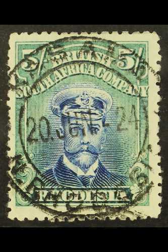 1923  5s Deep Blue And Bright Green Admiral New Printing Head Die III, Perf 14, SG 307, Very Fine Used. For More Images, - Other & Unclassified