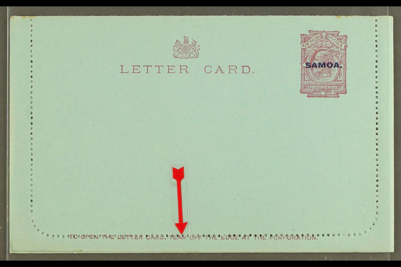 1914 LETTER CARD  1d Dull Claret On Blue, Inscription 94mm, H&G 1a, Unused, Broken Second "T" In "LETTER CARD," Clean & - Other & Unclassified