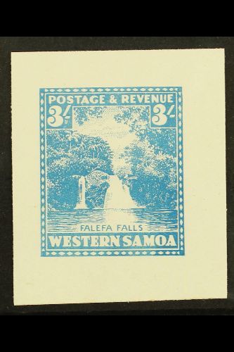 1935 PICTORIAL DEFINITIVE ESSAY  Collins Essay For The 3s Value In Pale Blue On Thick White Paper, The "Falefa Falls" De - Other & Unclassified