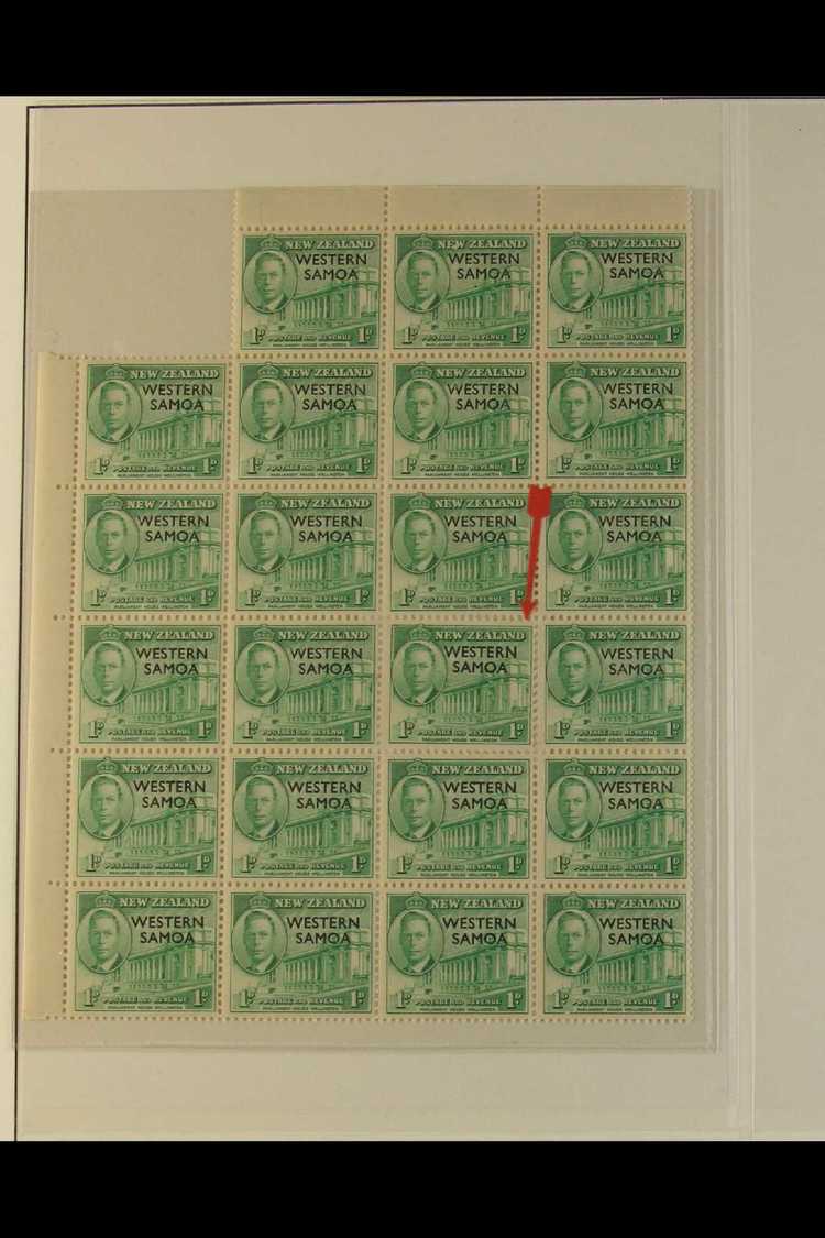 1946 UNUSUAL MULTIPLE  1d Green Peace Issue (SG 215) Never Hinged Mint Marginal Block Of 23 Stamps With Patched-in Stamp - Other & Unclassified