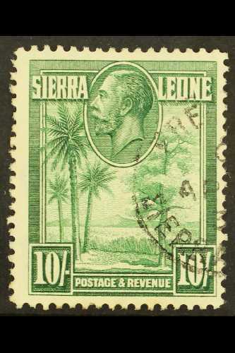 1932  KGV "Palms And Cola Tree" 10s Green, SG 166, Fine Cds Used. For More Images, Please Visit Http://www.sandafayre.co - Other & Unclassified