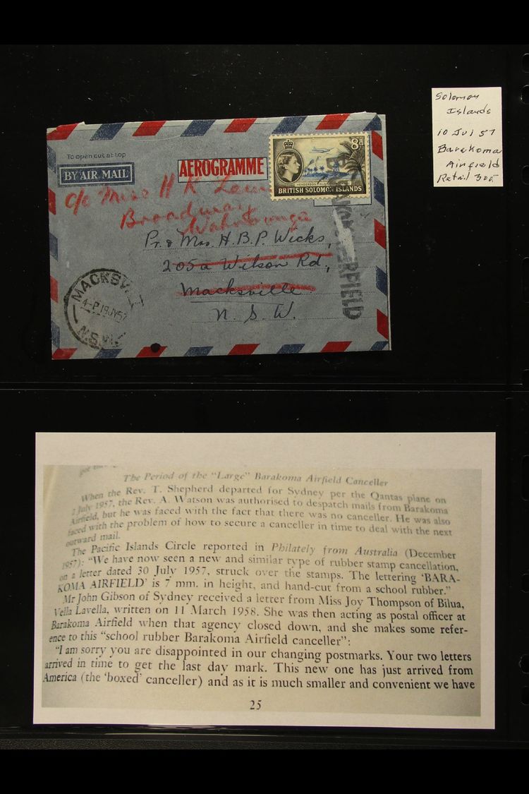 1957  (29 June, 10 July, 3 Dec) Rare Trio Of Australian Territorial 'formular' Air Letters From Seventh Day Adventist Mi - Other & Unclassified