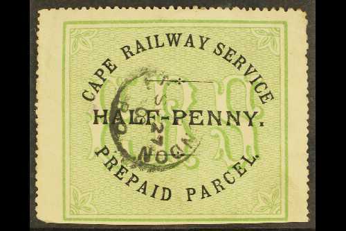 CAPE  CAPE RAILWAY SERVICE 1882 ½d Black & Green Local Railway Stamp, Used, Small Corner Crease, Scarce. For More Images - Other & Unclassified