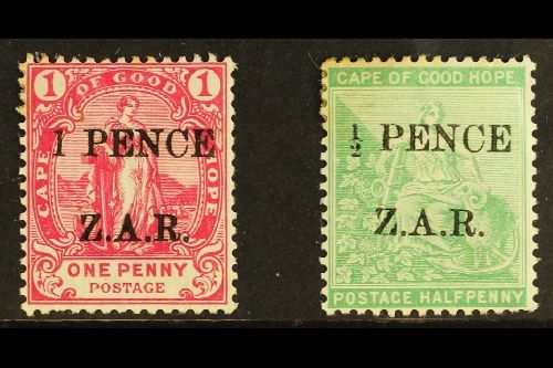 VRYBURG  1899 ½d Green And 1d Rose Ovptd "ZAR", SG 1, 2, Good To Fine Mint, Some Tone Spots On ½d. (2 Stamps) For More I - Other & Unclassified