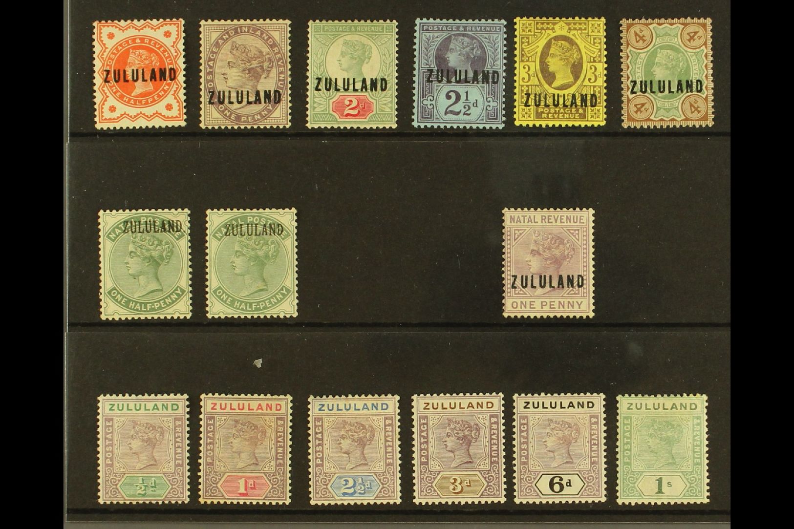 ZULULAND  1888-1894 MINT SELECTION On A Stock Card, All Different, Comprising 1888-93 Opts Set To 4d, Plus Both ½d Dull - Other & Unclassified