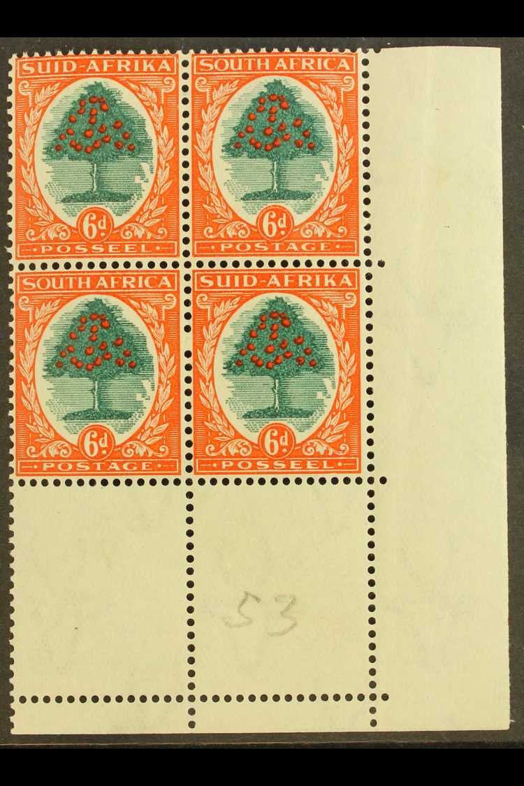 1933-48  6d Green & Orange-vermilion, Die II, SG 61c, Never Hinged Mint Corner Block Of 4. For More Images, Please Visit - Other & Unclassified