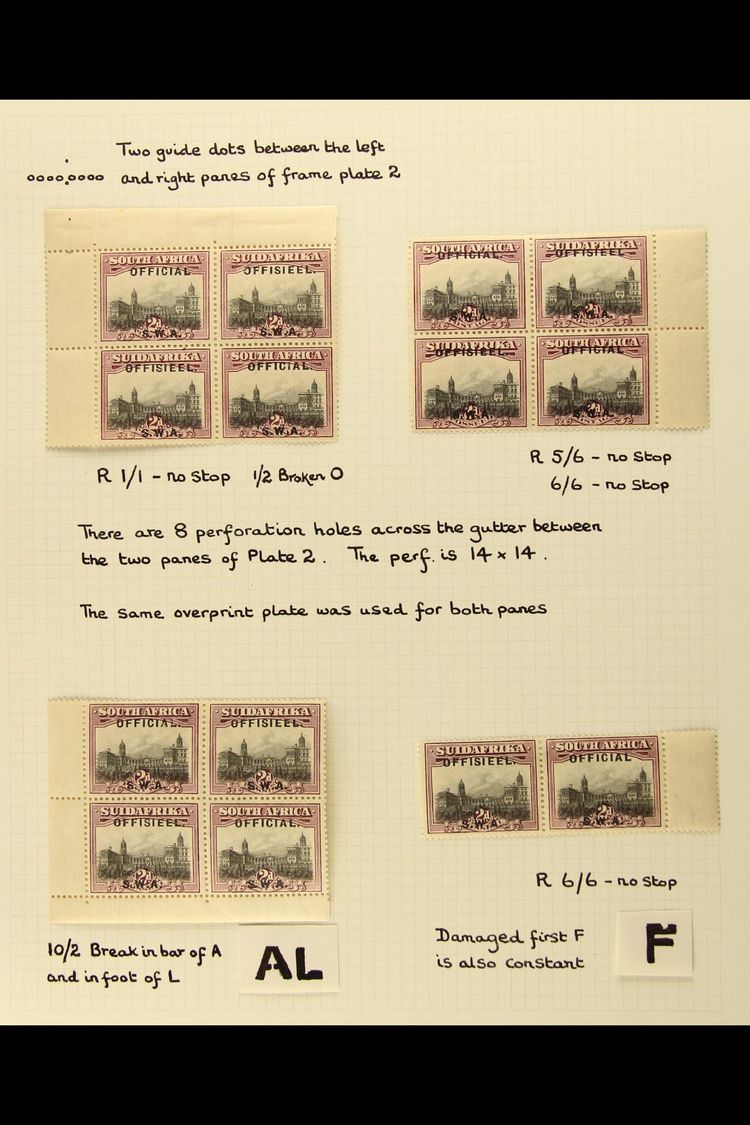 OFFICIALS  1929-52 FINE MINT COLLECTION Includes May 1929 ½d, 1d & 6d With Shaved "O" In "OFFICIAL" In Blocks Of 4, The - Other & Unclassified