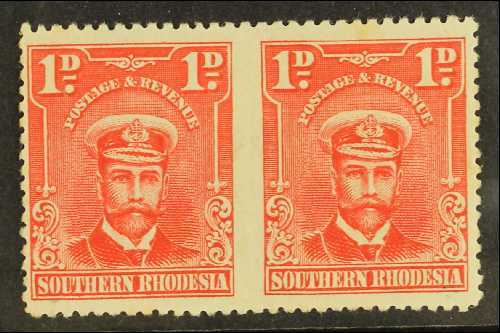 1924  1d Bright Rose IMPERF BETWEEN Horizontal Pair, SG 2a, Fine Mint With Pale Tone Spot On One Stamp. Attractive & Sca - Other & Unclassified