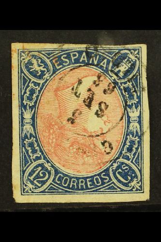 1865  12c Rose And Blue, Variety "Frame Inverted", SG 82a, Tiny Corner Crease Top Right Otherwise Superb Appearance. Ex - Other & Unclassified