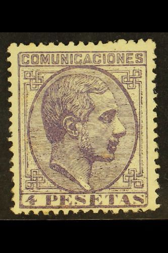 1878  4p Dull Violet, Alfonso XII, Superb Mint Og. Lovely Well Centered Stamp. For More Images, Please Visit Http://www. - Other & Unclassified