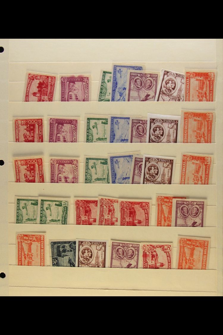 1930 IMPERF VARIETIES.  1930 'Pro Union Ibroamericana' Fine Mint (mostly No Gum) Accumulation Of Imperforated Stamps Wit - Other & Unclassified