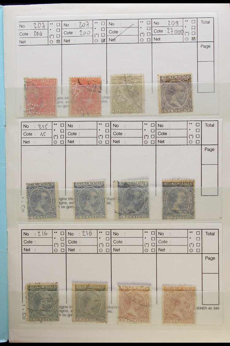 PERFINS  1879-1940's Interesting Collection Of Used Stamps With Various Commercial Perfins In A Hingeless Approval Bookl - Other & Unclassified