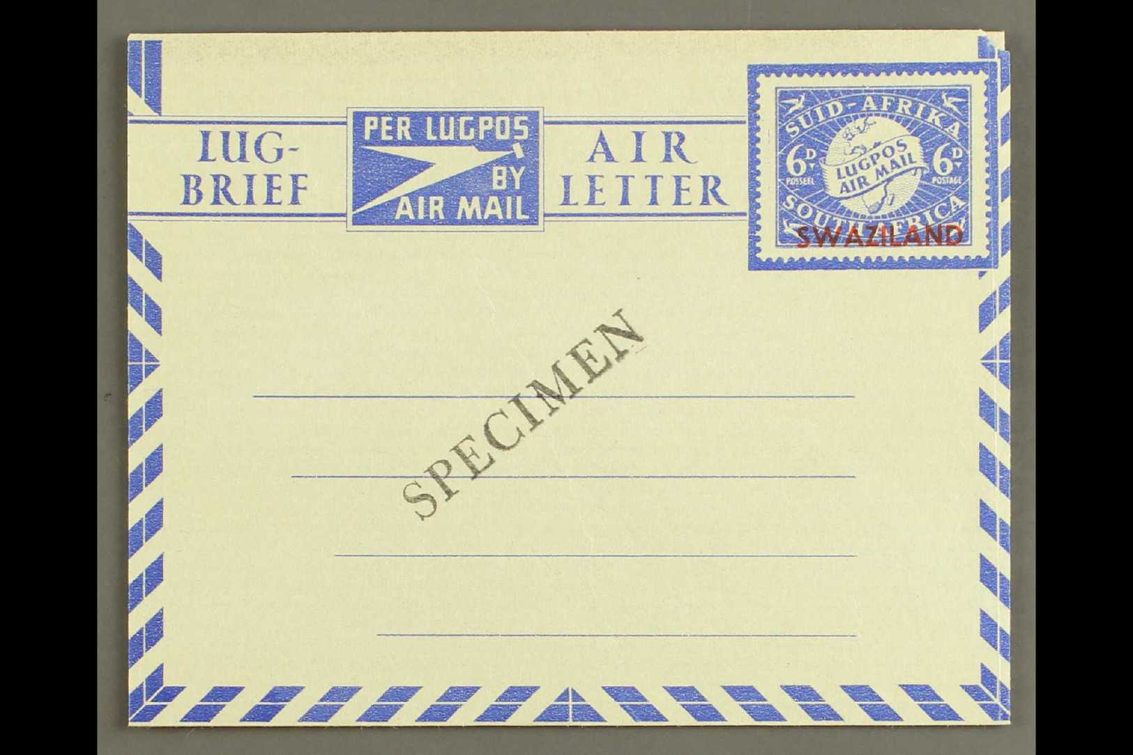 1949 AIR LETTER  6d Ultramarine On White, Sender's Details Vertical Lines On Reverse, Afrikaans First, H&G 11, Kessler 1 - Other & Unclassified