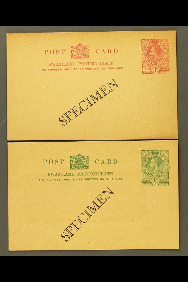 POSTAL STATIONERY  1932-5 KGV  ½d Green & 1d Carmine Postcards, H&G 1/2, Both Unused With "SPECIMEN" Overprints (2). For - Other & Unclassified