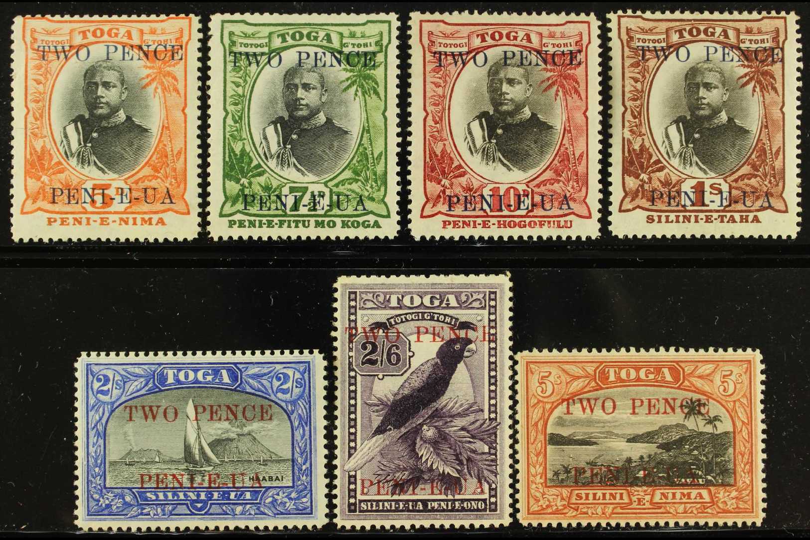 1923-24  Surcharges Complete Set, SG 64/70a, Fine Mint, Fresh Colours. (7 Stamps) For More Images, Please Visit Http://w - Other & Unclassified