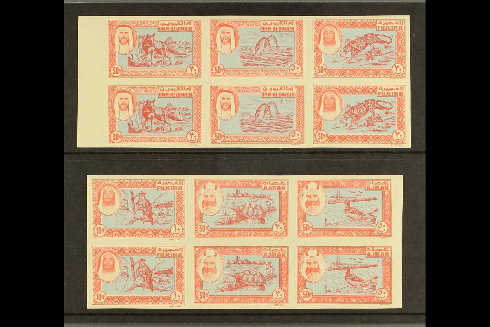 UNISSUED STAMPS.  1963 (c) Animals Blue & Rose Complete Never Hinged Mint Set Of 10np, 30np & 50np Values In Two Se-tena - Other & Unclassified