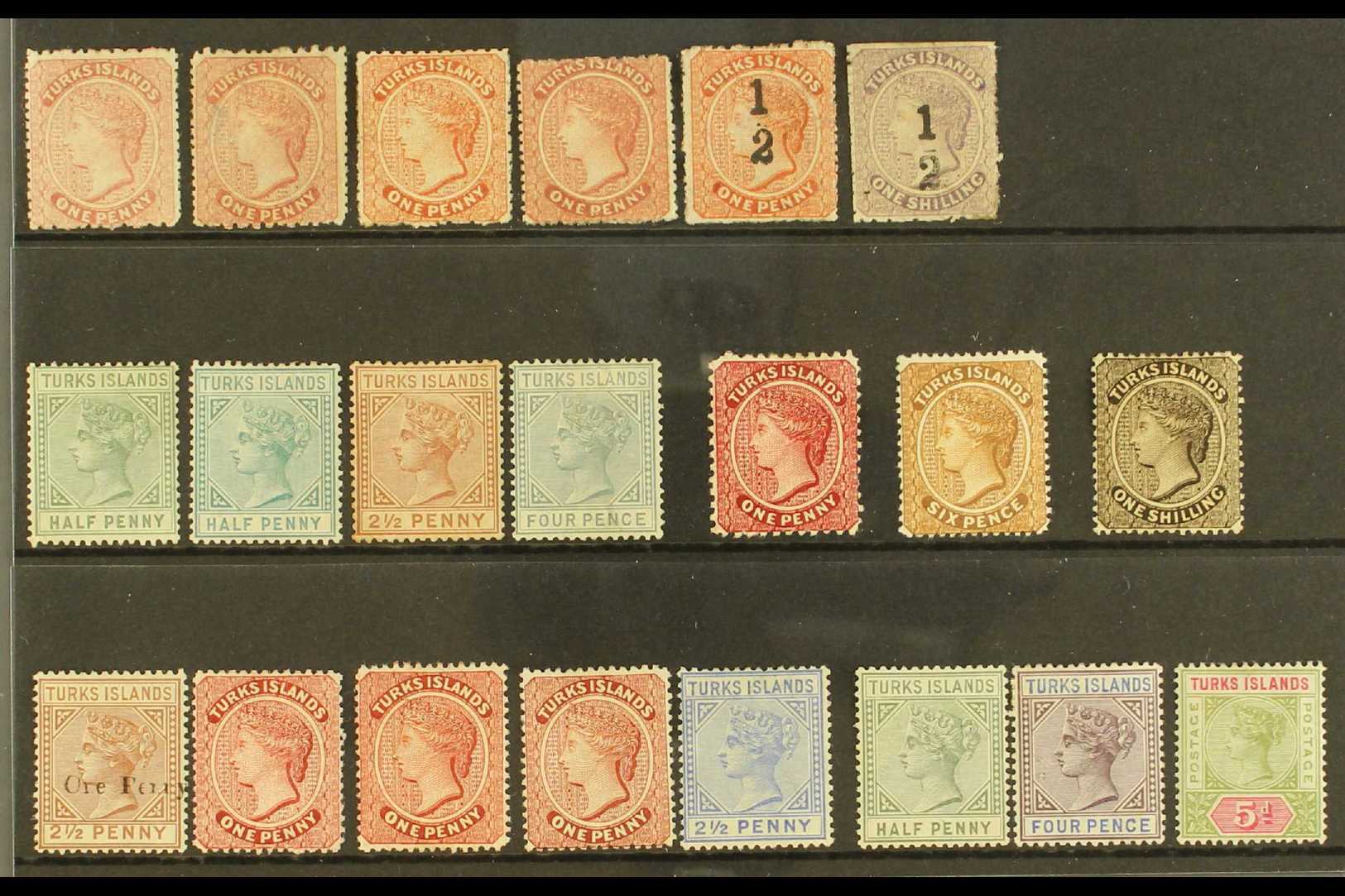 1873-1895 MINT SELECTION  A Lovely Fresh Group With OG Presented On A Stock Card. Includes 1873-79 Star Wmk 1d X4,  1881 - Other & Unclassified