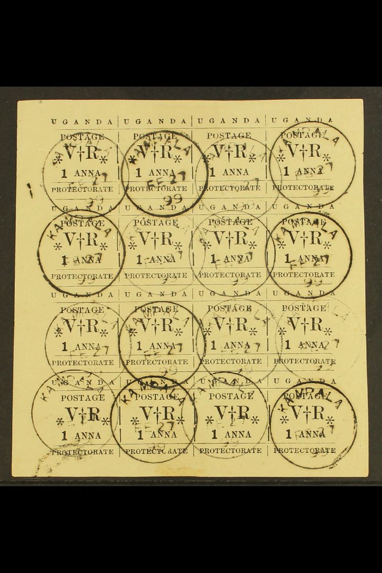 1896  1a Typset In Black, SG 55, Complete Pane Of 16, One Copy Showing The Variety "small O", SG 55a, Very Fine Used. (1 - Other & Unclassified