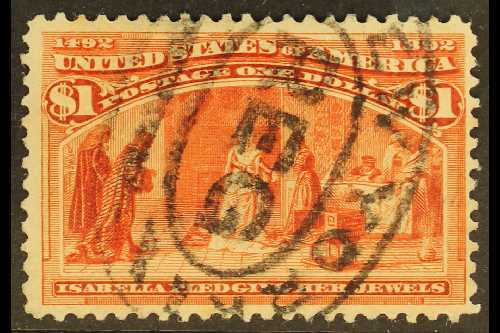 1893  $1 Salmon, Queen Isabella Pledging Her Jewels, Sc 241, Superb Used With Neat Registration Cancel. For More Images, - Other & Unclassified