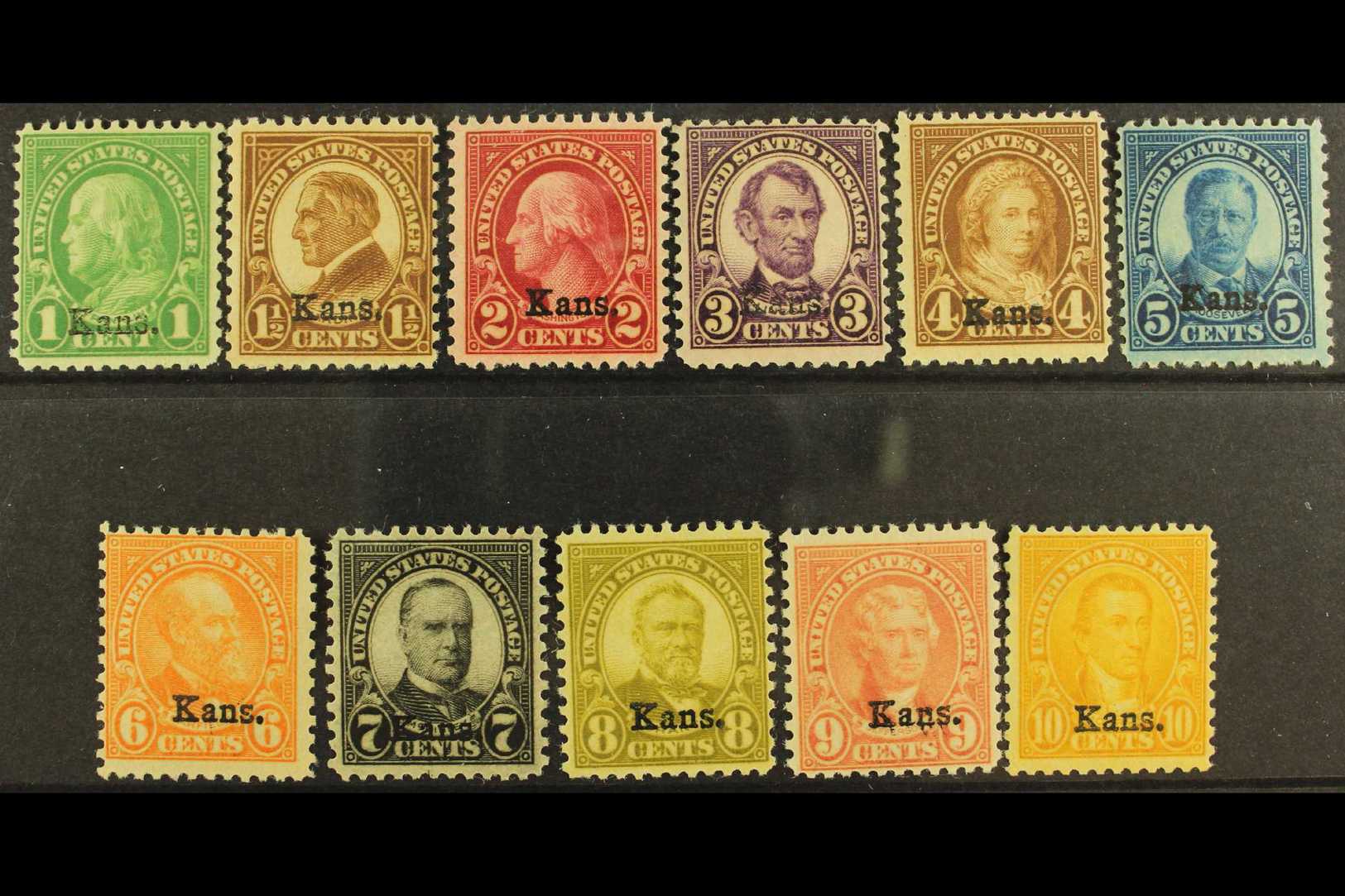 1929  "Kans." Overprinted Defins Set, Scott 658/68, Mint (11). For More Images, Please Visit Http://www.sandafayre.com/i - Other & Unclassified