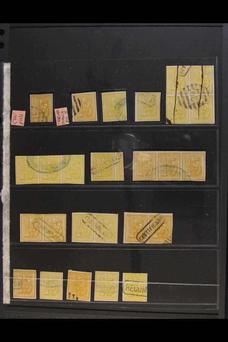 1866 SPECIALIST COLLECTION  15c Orange Yellow & Yellow Imperforate Issue, Scott 32/32a, Used Selection With Twenty Plus - Other & Unclassified