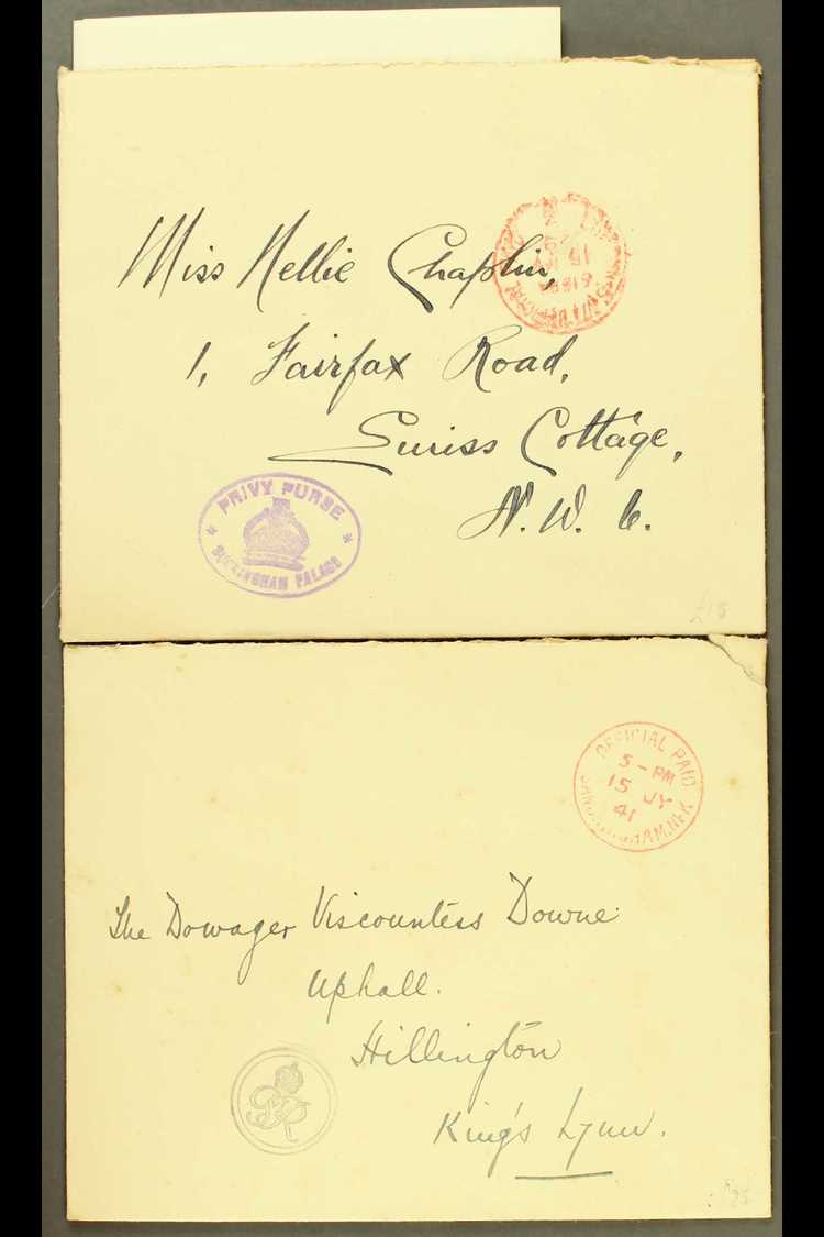 ROYAL HOUSEHOLD MAIL  1929 Envelope With Privy Purse Buckingham Palace Cachet In Violet With Letter From Queen's Private - Other & Unclassified