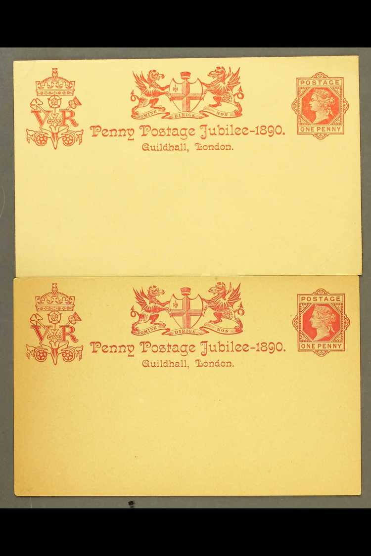 POSTAL STATIONERY  1890 Penny Postage Jubilee 1d Red Guildhall Postal Card Fine Unused, Plus The 1966 Forged/reproductio - Other & Unclassified