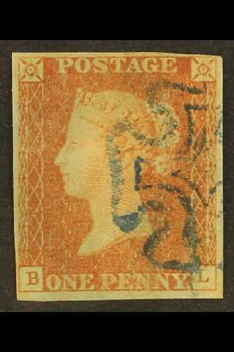 1841  1d Red "BL", With Neat Part BLUE Maltese Cross, Four Clear To Good Margins. For More Images, Please Visit Http://w - Other & Unclassified