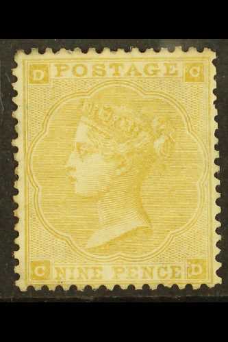 1862-4  9d Straw, Small Corner Letters, Wmk Emblems, SG 87, Unused, Recut Perforations At Right, Cat.£4000. For More Ima - Other & Unclassified