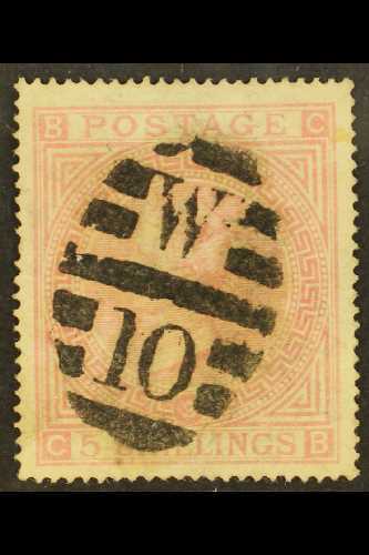 1867-83  5s Pale Rose, Plate 2, Wmk Maltese Cross, SG 127, Good Used, Clear Numeral Cancel, Good Centring For This Issue - Other & Unclassified