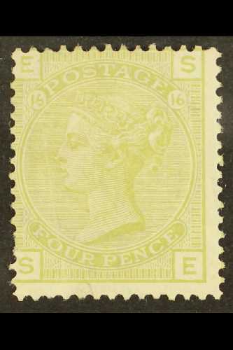 1873-80  4d Sage-green, Plate 16, Wmk Garter, SG 153, Unused, Cat.£1400. For More Images, Please Visit Http://www.sandaf - Other & Unclassified