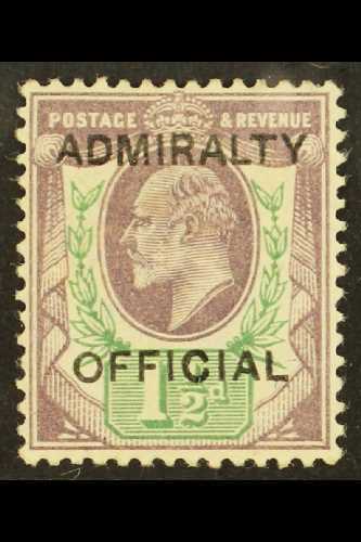 OFFICIAL  1903 1½d Dull Purple & Green, "ADMIRALTY OFFICIAL" Ovpt, SG O103, Fine Mint. For More Images, Please Visit Htt - Other & Unclassified