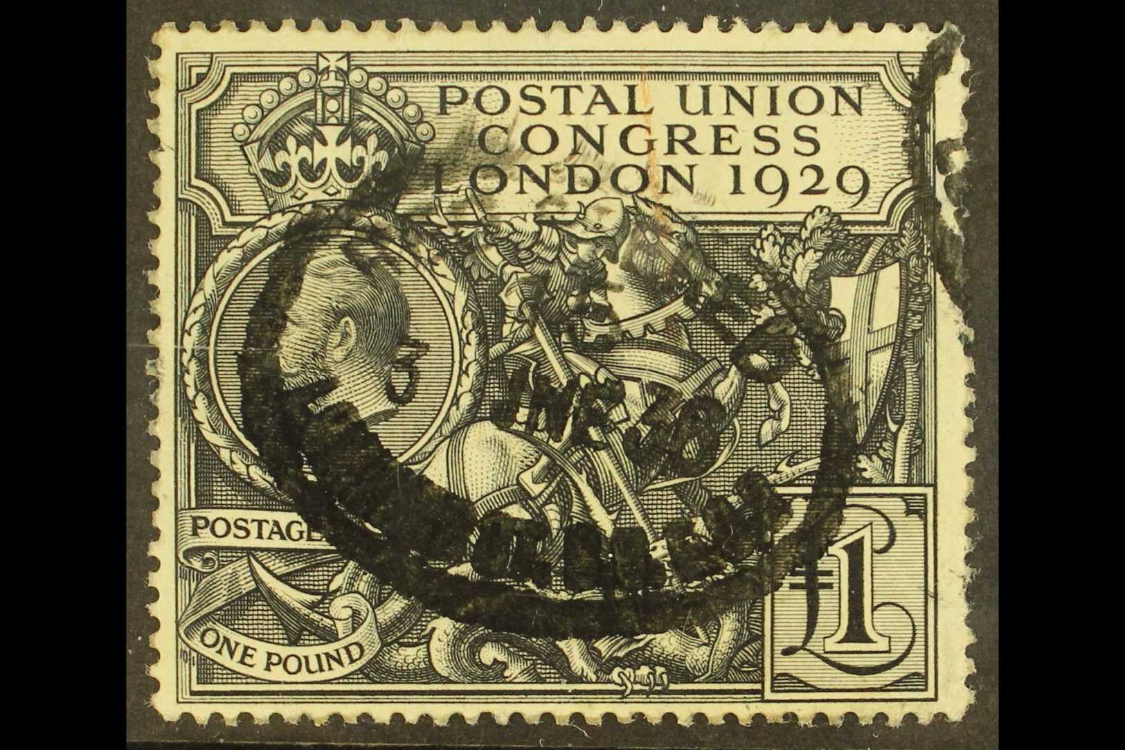 1929  £1 Black, "P.U.C. Pound" SG 438, Couple Of Blunt Perfs At Right, Otherwise Good Used. For More Images, Please Visi - Other & Unclassified