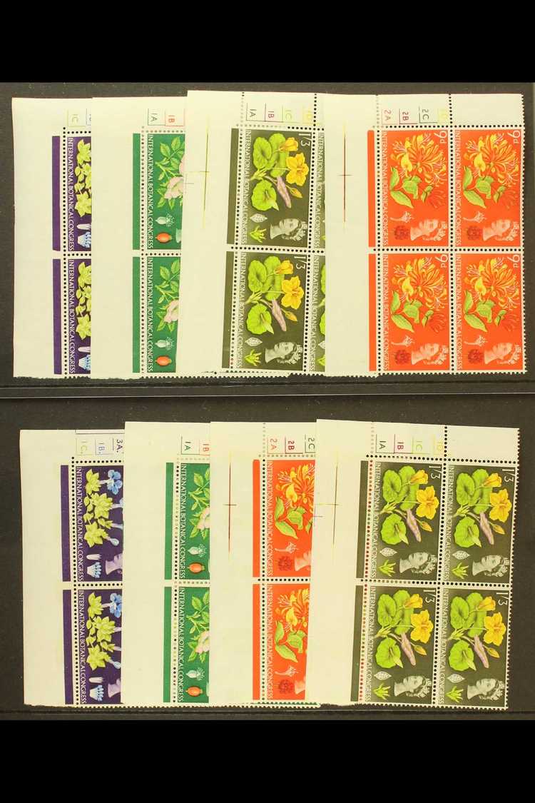 1964  Botanical Congress Ordinary & Phosphor Cylinder Blocks Of 4 Sets, SG 655/658 & SG 655p/58p. Never Hinged Mint (8 B - Other & Unclassified