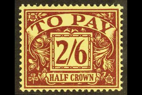 POSTAGE DUE  1954-5 2s6d Purple On Yellow, Wmk "E 2 R" & Tudor Crown, SG D45, Never Hinged Mint. For More Images, Please - Other & Unclassified