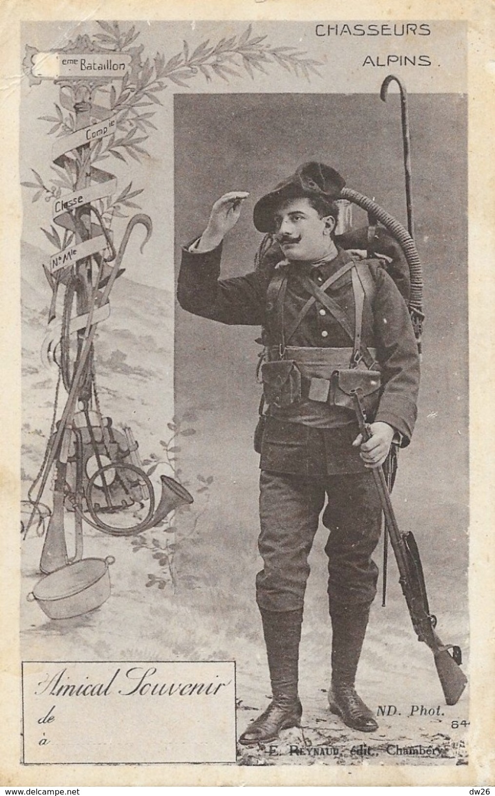 Chasseurs Alpins - Amical Souvenir (Bataillon, Compagnie, Classe...) - Edition E. Reynaud - Carte ND Phot. - Regiments
