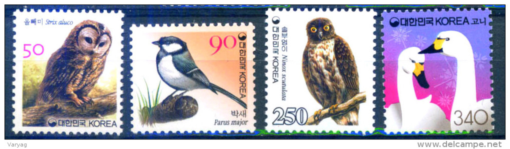 Korea 2005 2006 Def Birds Bird Owl Swan Fauna 4v MNH - Corée Du Sud