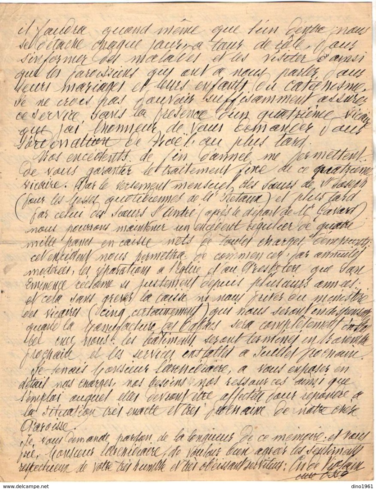 VP10.711 - Lot De 7 Lettres De Mr Le Curé VIOLAINE Au Sujet De La Construction De La Nouvelle Chapelle D'ISSY - Religion & Esotérisme