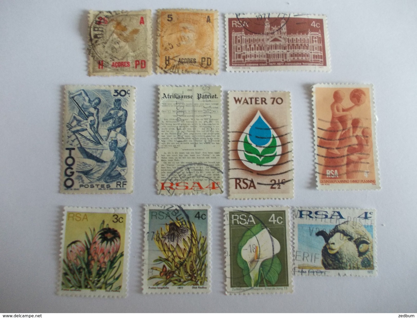 TIMBRE Acores Afrique Du Sud Togo Valeur 2.20 &euro; - Africa (Other)