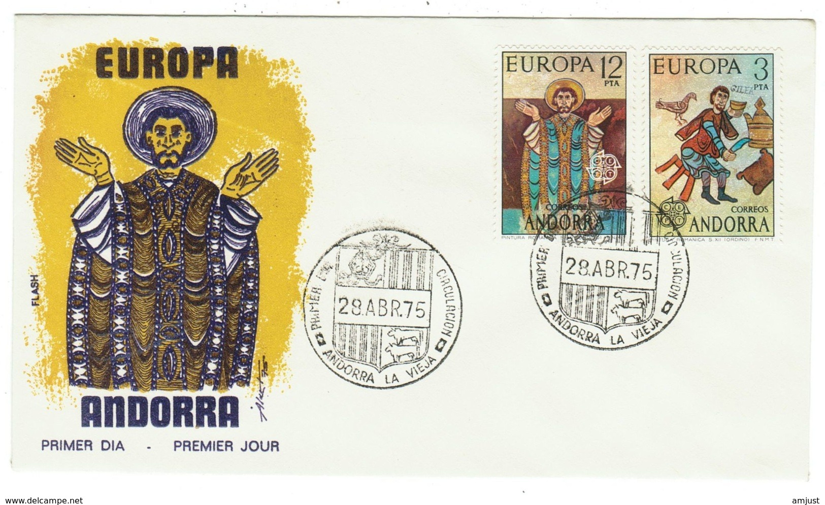 Andorra // FDC // 1975 //  Europa 1975 - Covers & Documents