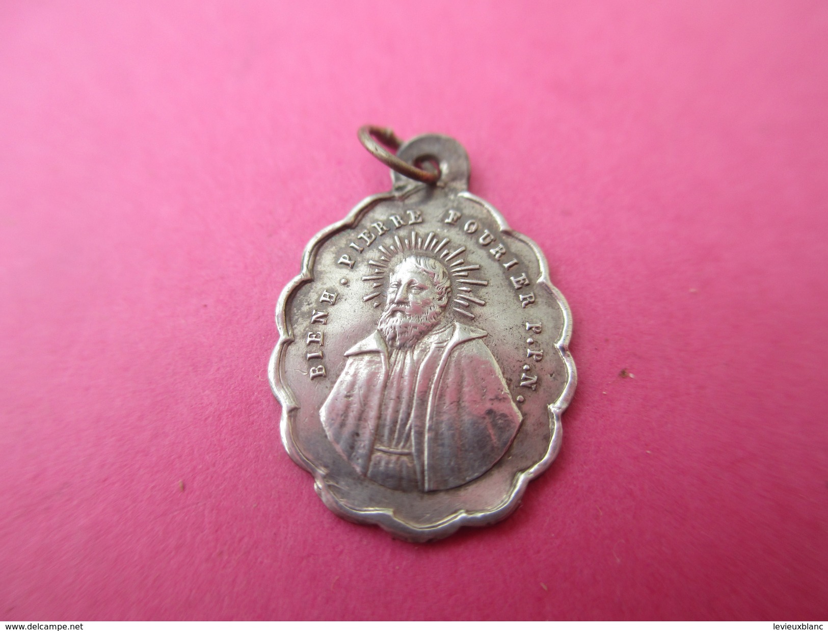 Mini Médaille Religieuse Ancienne /Vierge Marie / Pierre Fourier/ Argent / Fin XIXéme Siécle      CAN490 - Religion & Esotérisme