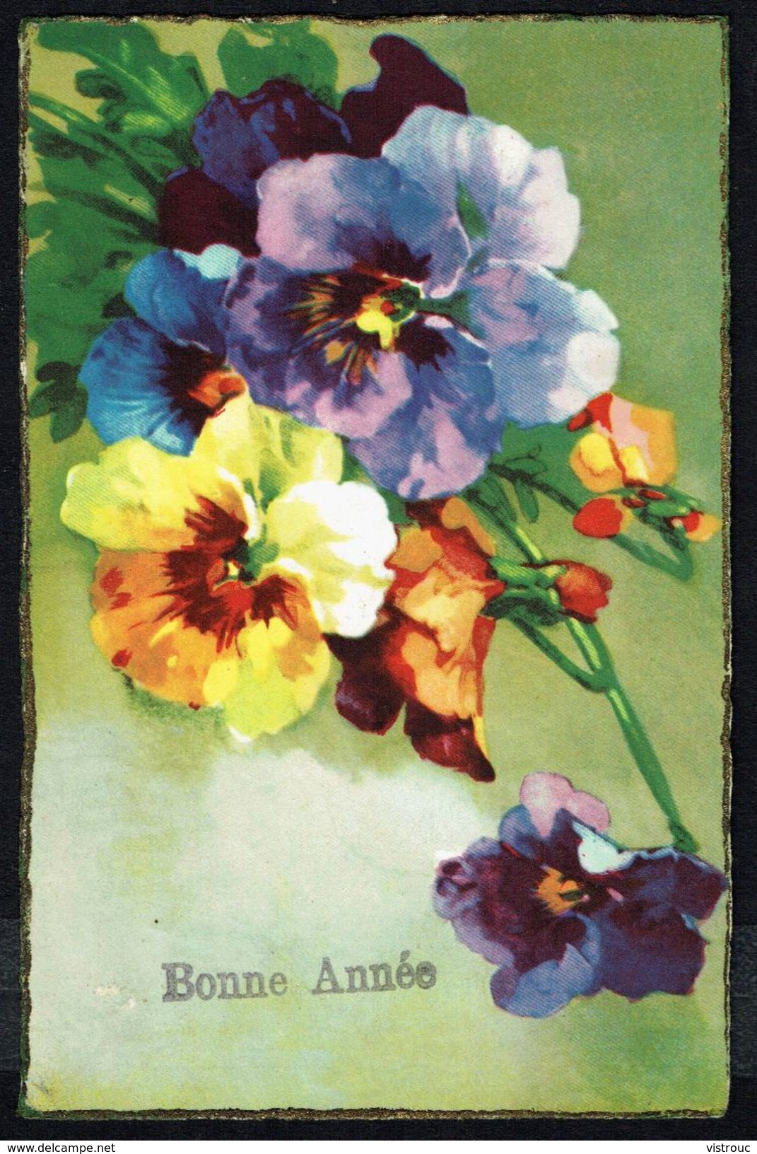 BONNE ANNEE - GELUKKIG NIEUWJAAR -  Fleurs, Pensées  - Circulé - Circulated - Gelaufen - 1934. - Anno Nuovo