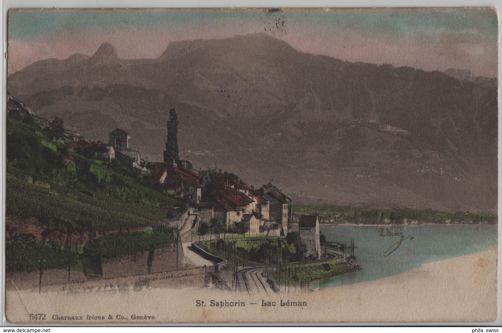 St. Saphorin - Lac Leman - Photo: Charnaux Freres No. 5472 - Saint-Saphorin