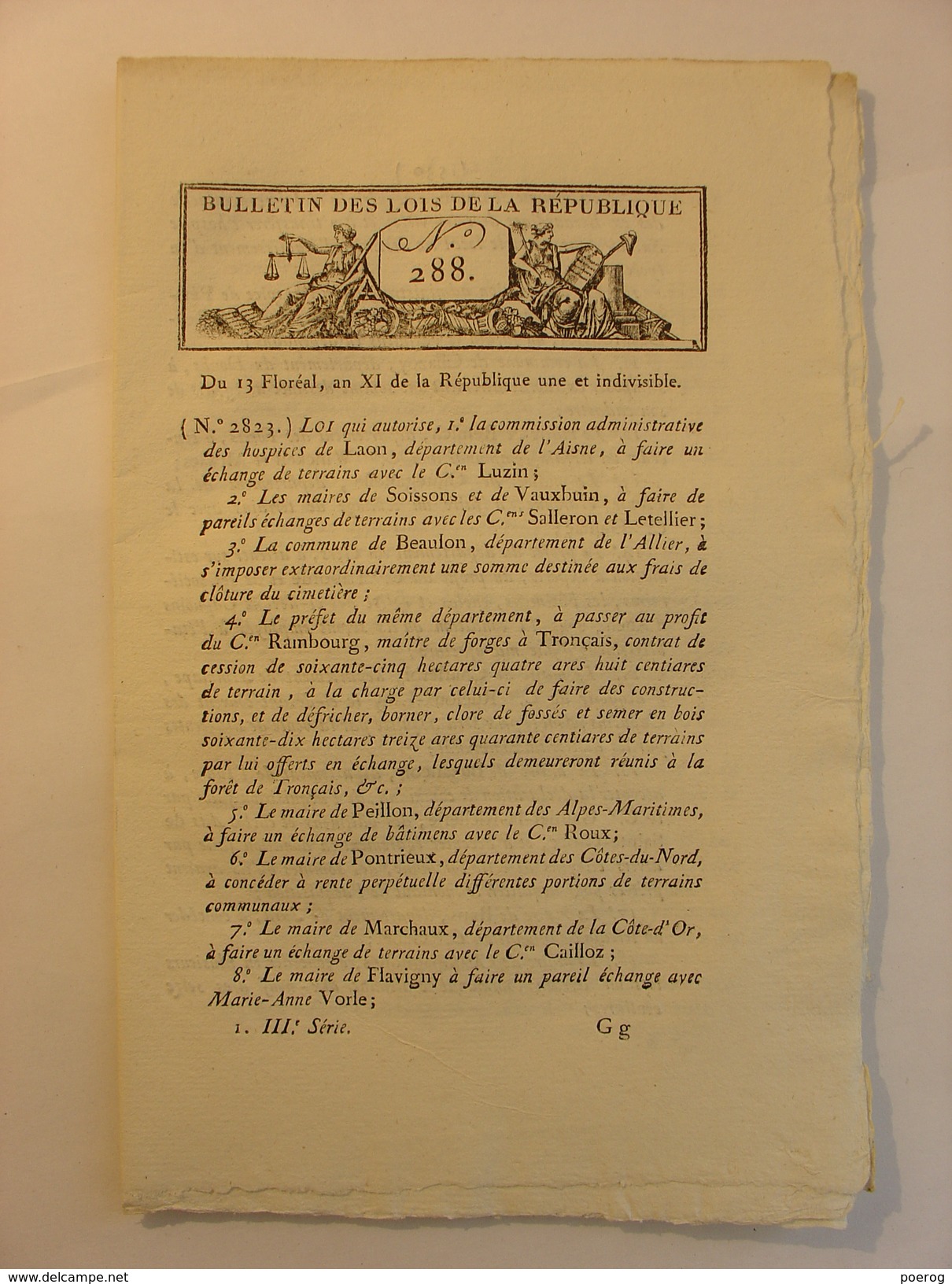 BULLETIN DES LOIS De 1803 - PONT DE TERMONDE BELGIQUE - PONT SUR LE RHONE A SAINT GILLES GARD - VIAGERS EMIGRES - Decreti & Leggi