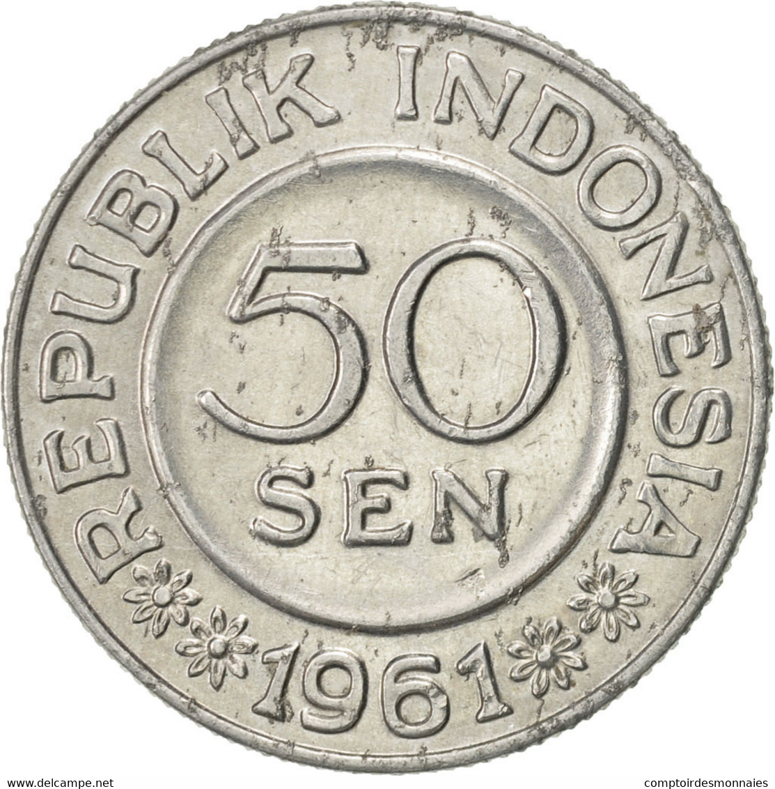 Monnaie, Indonésie, 50 Sen, 1961, TTB+, Aluminium, KM:14 - Indonésie