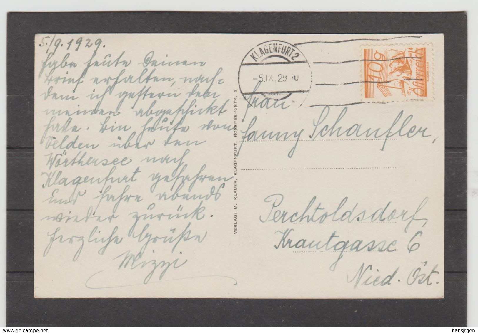 PRW250 POSTKARTE JAHR 1929 VELDEN Am WÖRTHERSEE  GEBRAUCHT  SIEHE ABBILDUNG - Velden