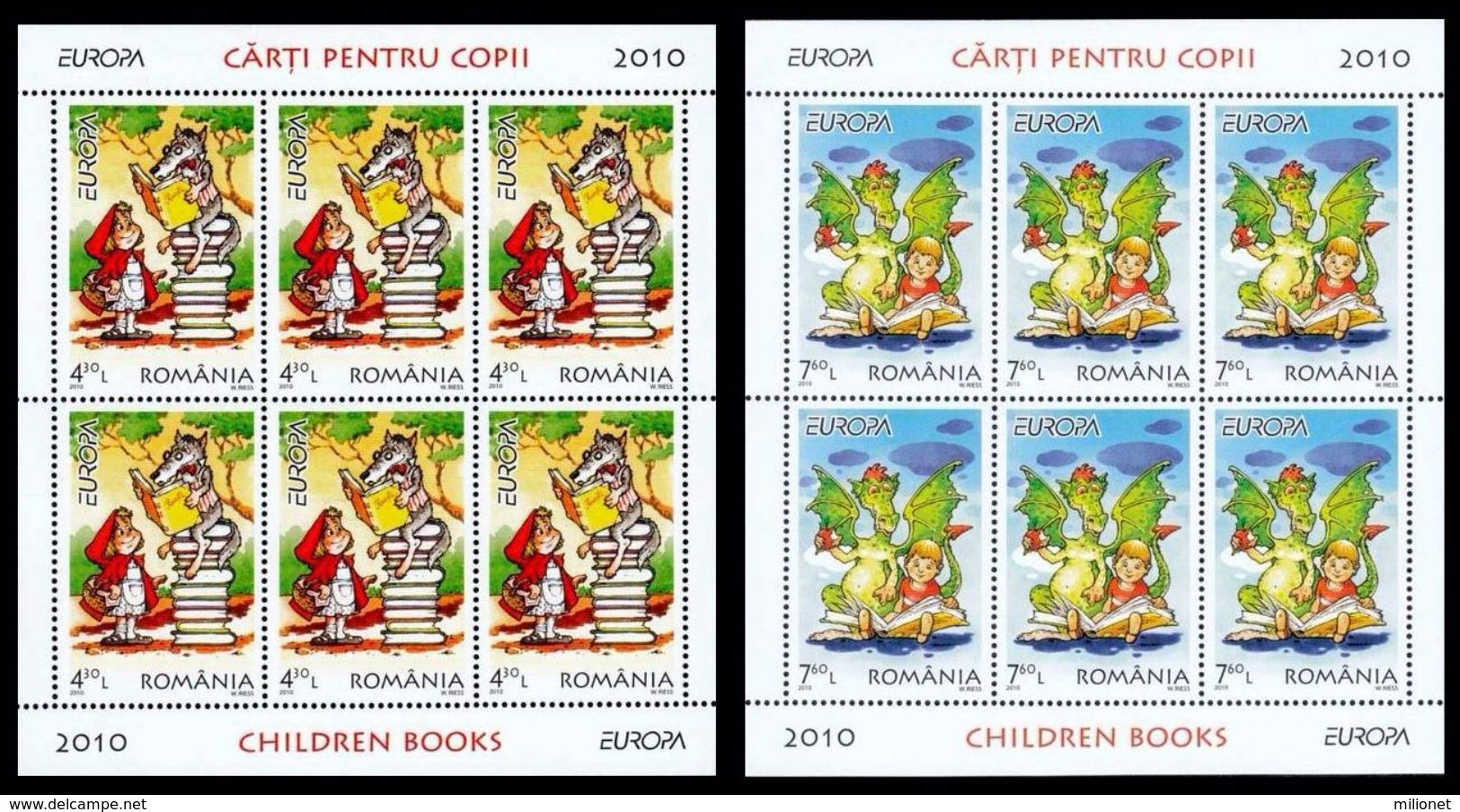 SALE!!! RUMANIA ROMANIA ROUMANIE RUMÄNIEN 2010 EUROPA CEPT 2 Sheetlets MNH ** MiNr 6427-6428 52.- Euro - 2010