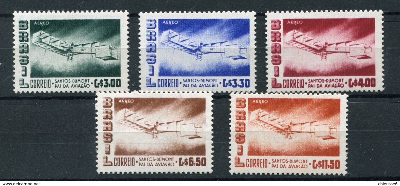 Brésil ** PA 69 à 73 - Centenaire Du 1er Vol En Aéroplane  . Santos Dumont - Luftpost (private Gesellschaften)